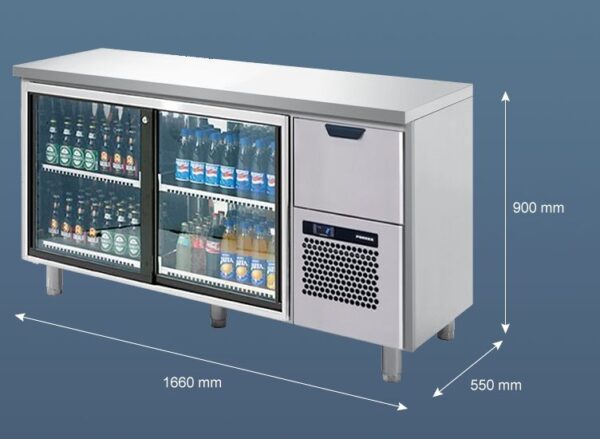 Porkka - Barkylbänk B55 - Grundutförande, 1 Modul - Mått: 1660 x 550 x 900 mm